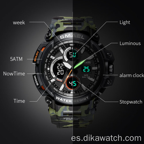 Reloj de pulsera para hombre SMAEL Set Dual Time